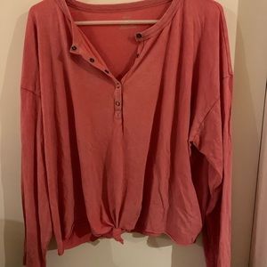 aerie cropped henley !!